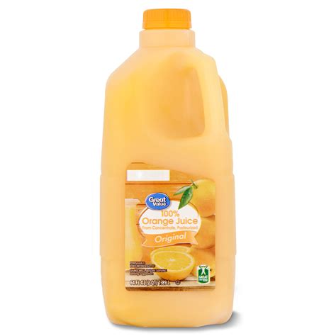 Great Value Original 100 Orange Juice 64 Fl Oz Walmart Com