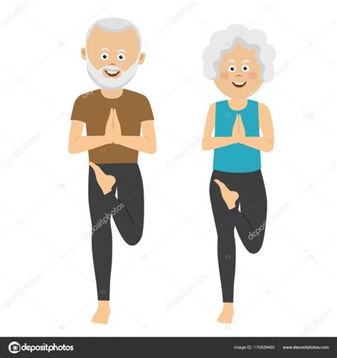 Elderly People Doing Exercises Healthy Active Lifestyle Retiree Sport