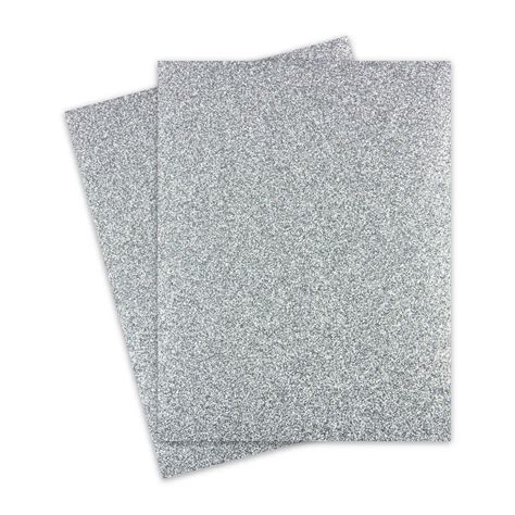 Glitter Paper Silver Glitter 1 Sided 85x11 Letter Size 10 Pk