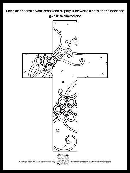 Beautiful Free Printable Cross Coloring Pages The Art Kit