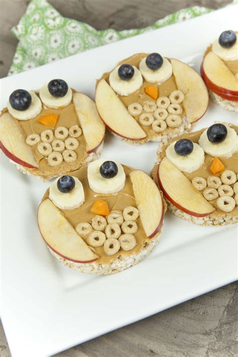 Fun Food For Kids Owl Rice Cakes Healthy Ideas For Kids