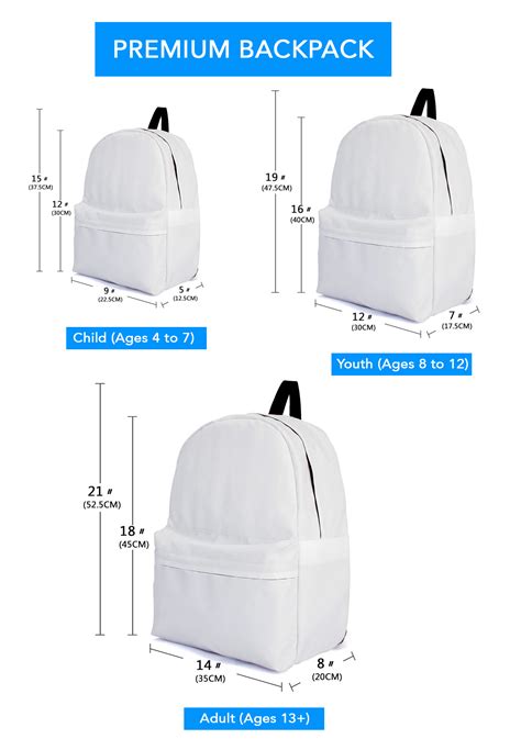 School Backpack Size Chart Iucn Water