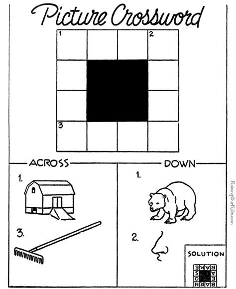 This one features the names of 12 scrambled body parts. Printable crossword puzzle for kids 006