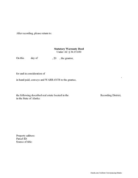 Kenai Peninsula Borough Warranty Deed Form | Alaska | Deeds.com