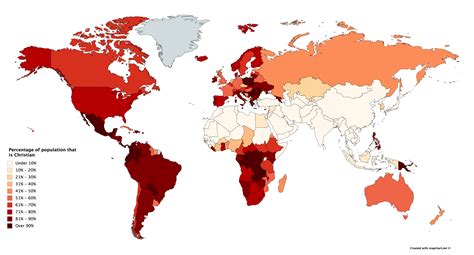 Prevalence of Christianity worldwide : MapPorn
