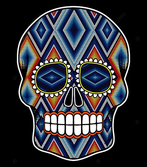 Mexico Skull Vector Art PNG Vector Illustration Of Colorful Beaded
