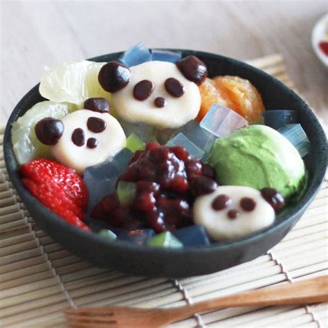 panda shiratama anmitsu yukitchen asian desserts cute desserts