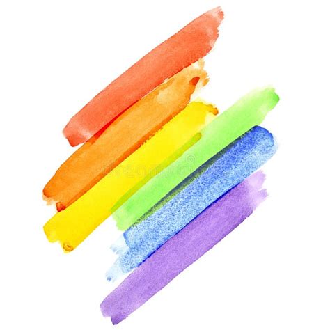 Rainbow Watercolor Brush Strokes Stock Illustrations 3531 Rainbow