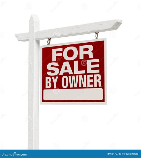 For Sale By Owner Real Estate Sign Isolated On White Stock Image
