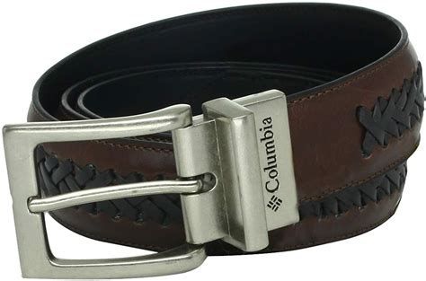 Columbia Mens 1 38 In Genuine Reversible Leather Laced Beltbrown