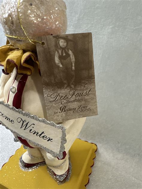 Dee Foust For Bethany Lowe Welcome Winter Snowman Paper Mache Ebay