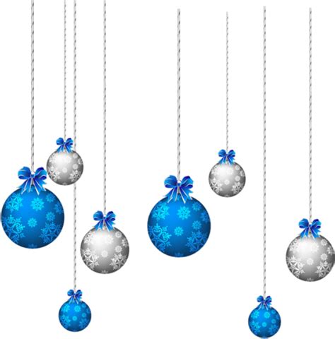 Blue And White Hanging Christmas Balls Png Christmas Blue Ball Png