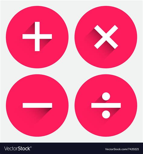 Basic Mathematical Symbols Royalty Free Vector Image
