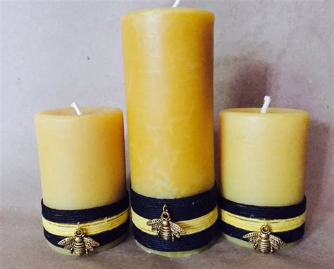 Pure Beeswax Pillar Candles 100 Beeswax Pillar Candle Wrapped Etsy