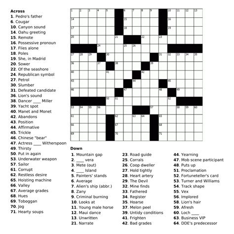 Elderly Free Easy Printable Crossword Puzzles For Adults
