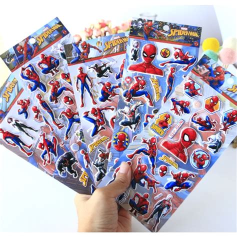 Sticker 3d Siêu Nhân Người Nhện Hình Dán Nổi Spider Man Cho Bé Shopee