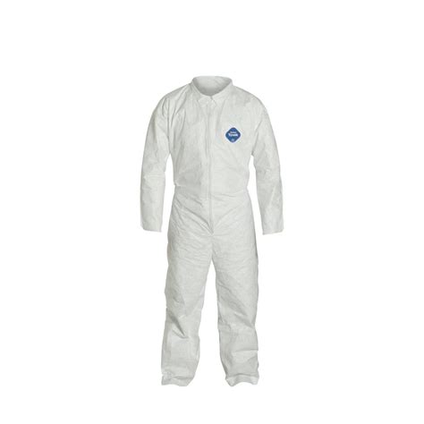 Dupont Ty120s Disposable Tyvek White Coverall Suit With Elastic Wrists