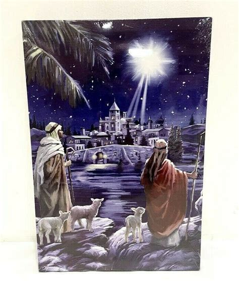 Star Of Bethlehem Lighted Canvas Art 49854 Macneil Studio New 11 34 X