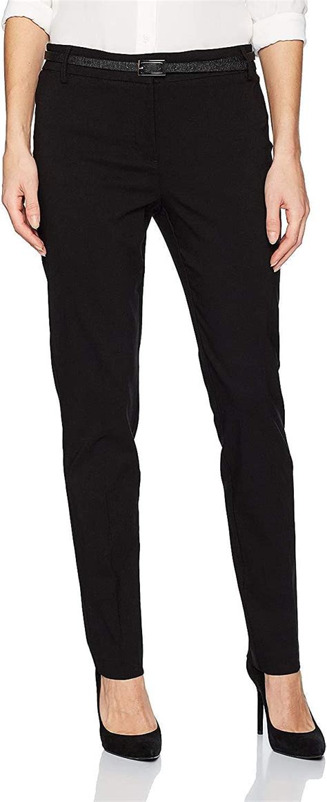 Briggs New York Womens Belted Pant Black 16 Amazonca Clothing