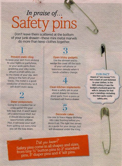 Safety Pin Uses Safety Pin Metal Marvels Static Cling