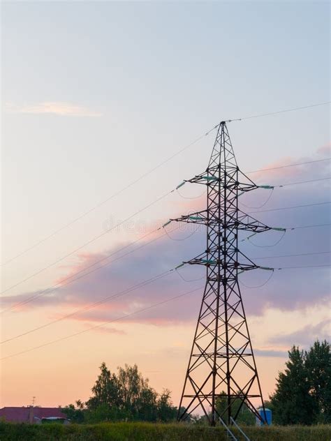 Power Mast At Sunset Stock Image Image Of Power Communication 42988155