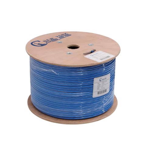 Bulk Cat6a Plenum 1000ft Cable Blue Color Utp Solid Copper