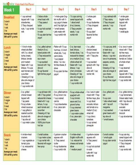 30 Day Printable Meal Plan