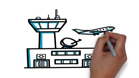 Airport Drawing For Kids How To Draw An Airport Youtube Not Only
