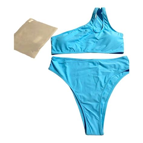 Source Unknown Swim Nwt One Shoulder Light Blue Bikini Poshmark