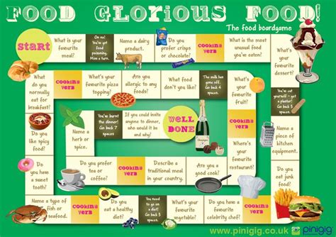 Food Glorious Food The Food Board Game For Esl Could Be Fun For