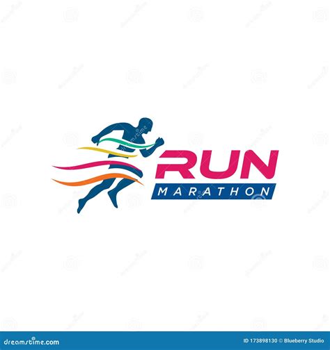 Run Logo Design Vector Stock Symbol Running Logo Sport Concept