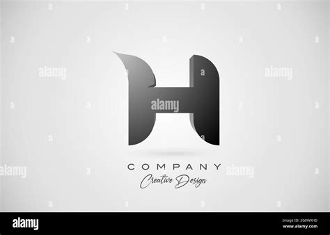 Alphabet Letter H Logo Icon In Black Gradient Creative Design For