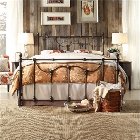 Bellwood Dark Bronze Victorian Iron Metal Bed - Queen Size