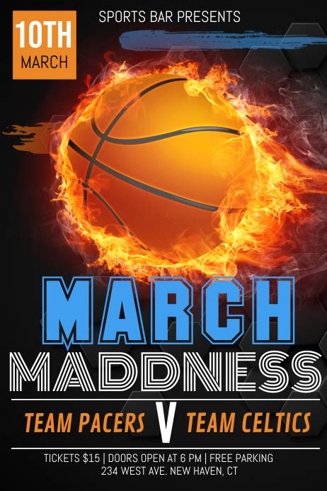 March Madness Basketball Game Template Postermywall