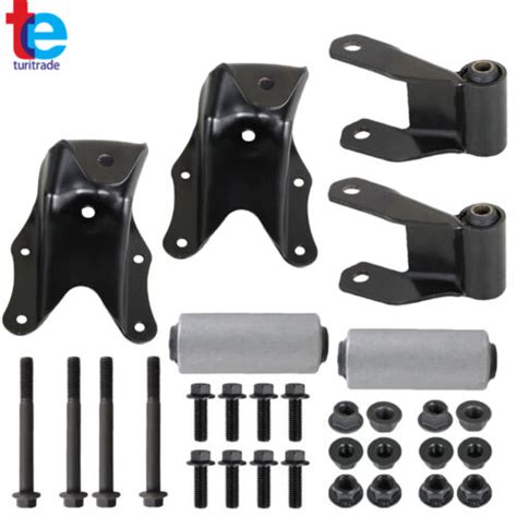 Rear Leaf Spring Shackle Bracket Pair Hanger Kit For Ford F150 F250