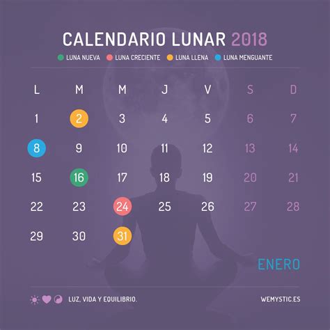 Calendario Lunar De Enero Fases Y Movimientos Wemystic