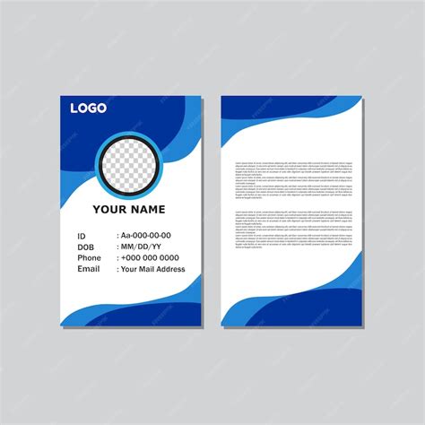 Premium Vector Blue Color Id Card Design With Abstract Style For Office