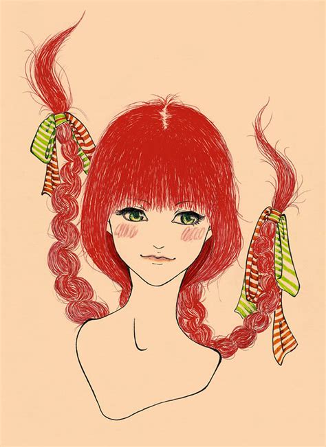 Rainbow Hair Illustration Collection Red Braid Girl On Behance