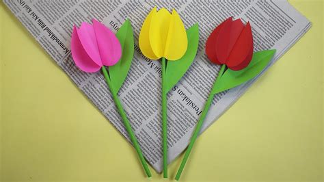 Tutorial Membuat Bunga Tulip Dari Kertas Origami Youtube