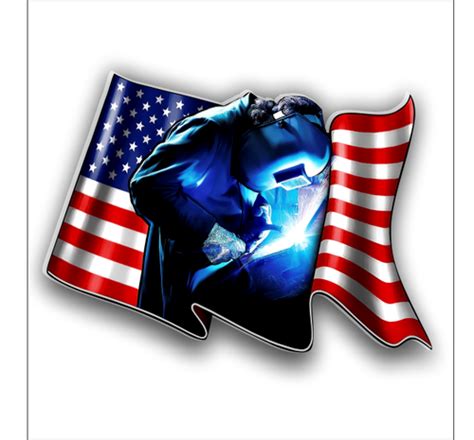 Welder American Flag sticker / decal | American flag decal, American flag, Car stickers