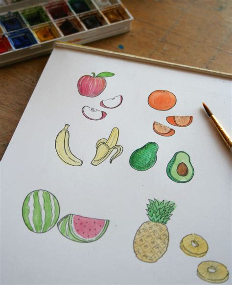 Express Your Creativity Fruits Drawing Doodle