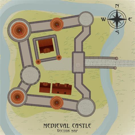 Mapa Medieval Do Castelo Ilustração Do Vetor Ilustração De Jogo
