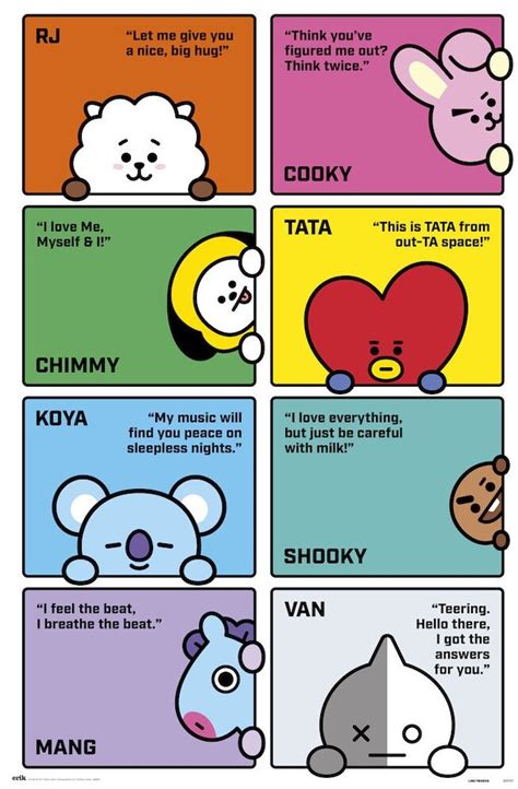 Poster Bt21 Characters Wall Art Ts And Merchandise Ukposters
