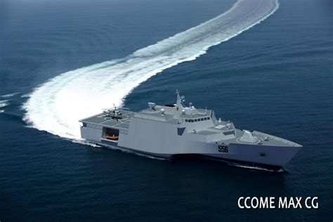 Chinese Navy New Trimaran Ship Undergoing Sea Trail Máquinas De