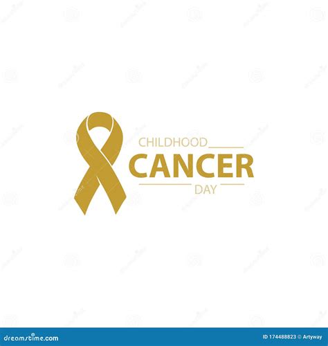 Childhood Cancer Day Abstract Ribbon Sign Medical Symbol Rare