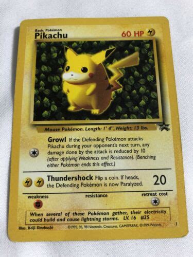 Pokemon Pikachu 60hp Card 199519961998 Mint Condition Ebay