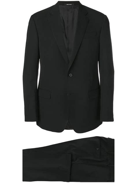 Giorgio Armani Two Piece Suit Black Italian Style Most Beautiful
