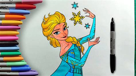 Cómo Dibujar Y Colorear A Elsa De Frozen Paso A Paso Fácil Para Niños Y Principiantes Youtube