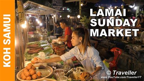 LAMAI BEACH Night Market In Koh Samui Sunday Night Thai Street Food Market YouTube