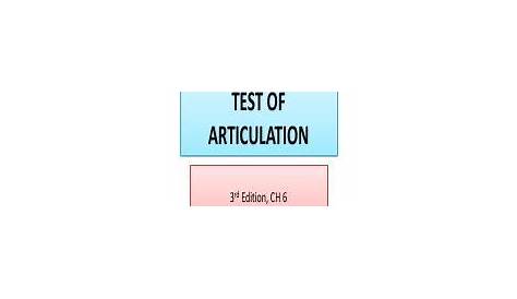 LECTURE 12 - GFTA.pdf - GOLDMAN-FRISTOE TEST OF ARTICULATION 3rd